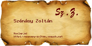 Szénásy Zoltán névjegykártya
