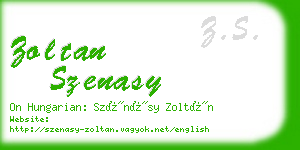 zoltan szenasy business card